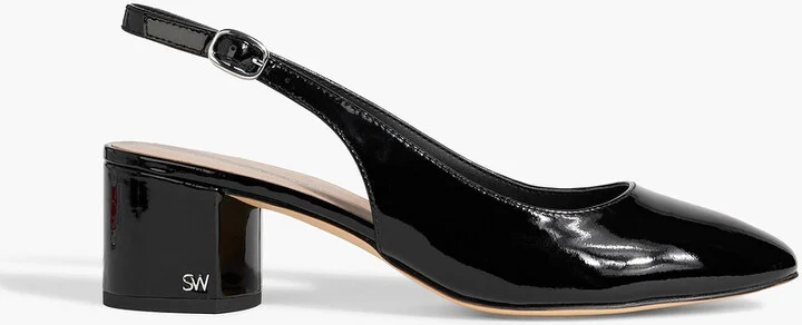 Bridget patent-leather slingback pumps