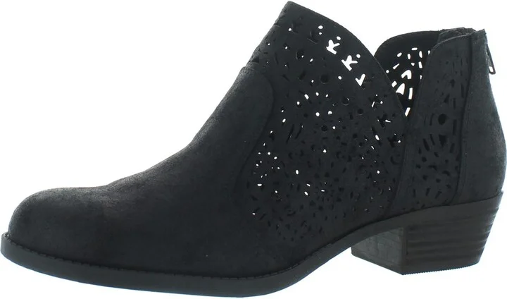 Bridgett Womens Faux Leather Almond Toe Booties
