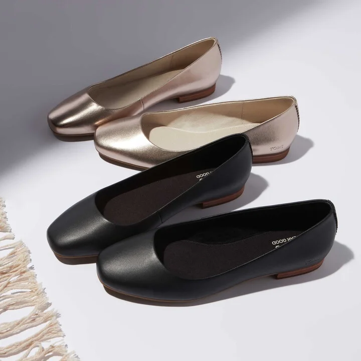 Briella Black Leather Flat