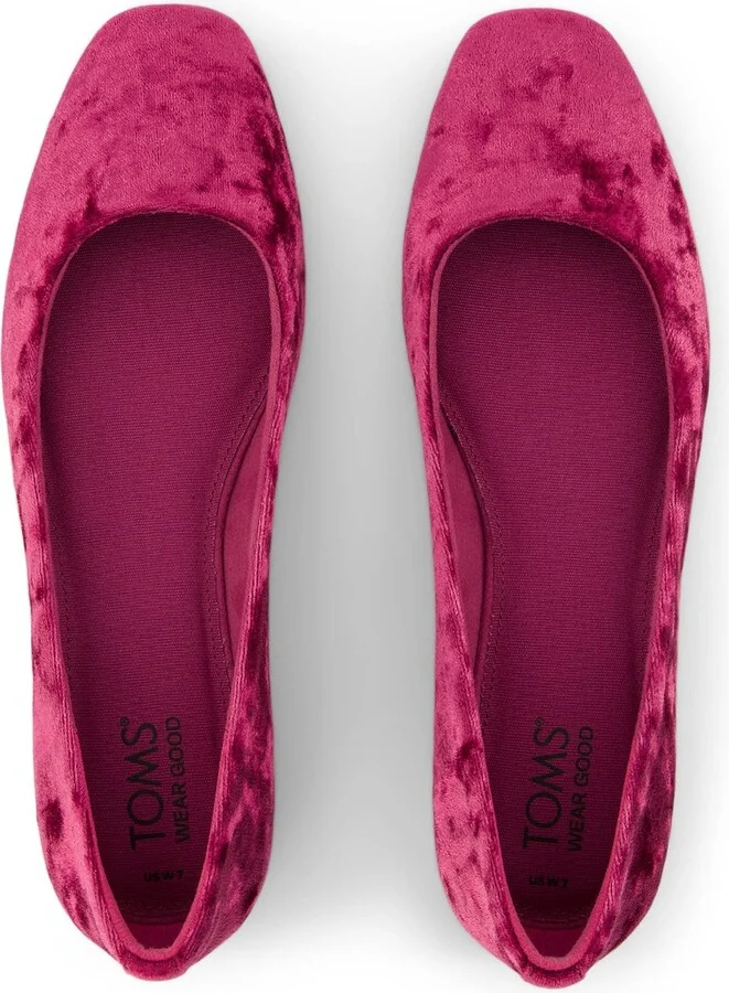 Briella Burgundy Crushed Velvet Flat - Image 5