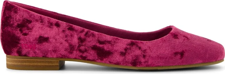Briella Burgundy Crushed Velvet Flat