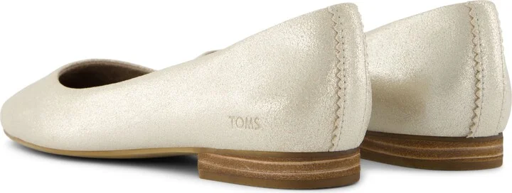 Briella Champagne Metallic Suede Flat - Image 5