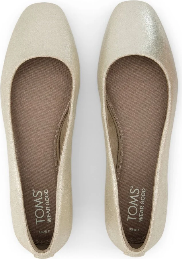 Briella Champagne Metallic Suede Flat - Image 6