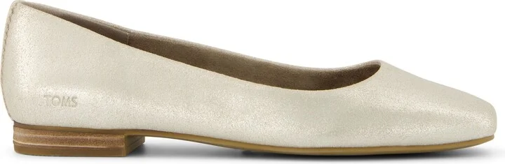 Briella Champagne Metallic Suede Flat