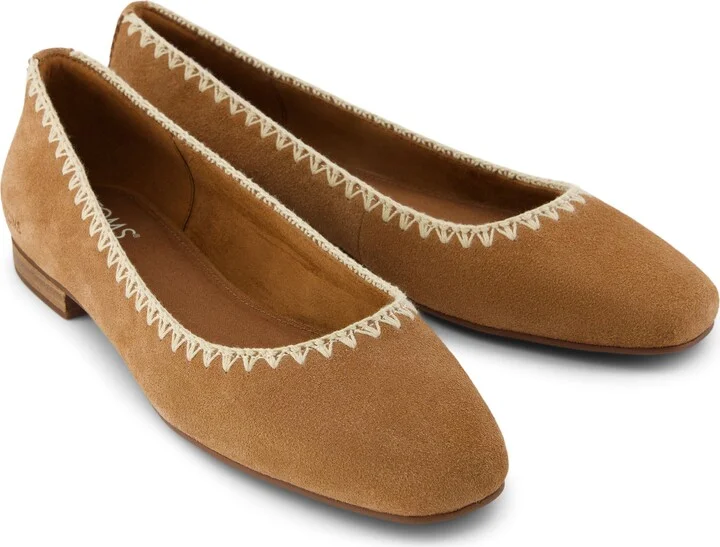 Briella Deco Stitch Suede Flat