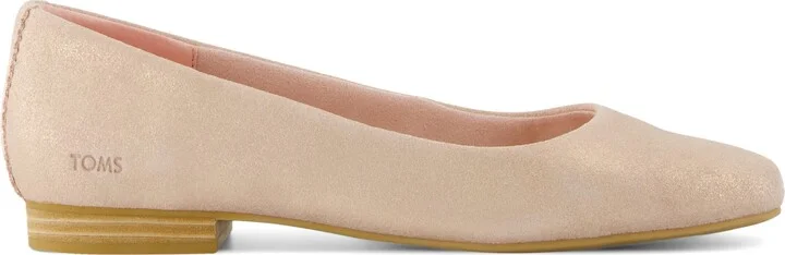 Briella Flat Pale Rose Metallic Suede