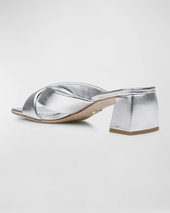 Briella Metallic Block-Heel Mule Sandals - Image 5