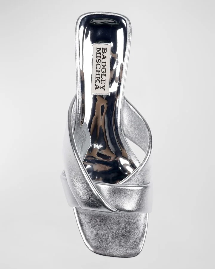 Briella Metallic Block-Heel Mule Sandals - Image 6