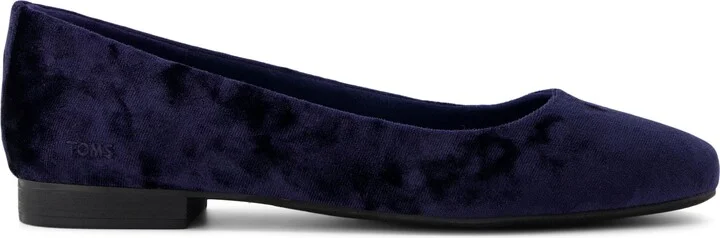 Briella Navy Crushed Velvet Flat