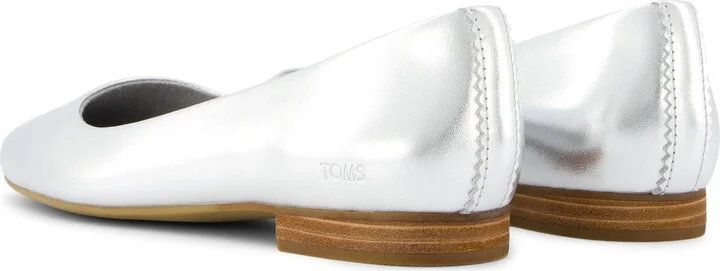 Briella Silver Metallic Leather Flat - Image 4
