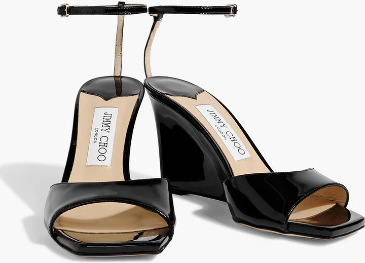 Brien 85 patent-leather wedge sandals - Image 2