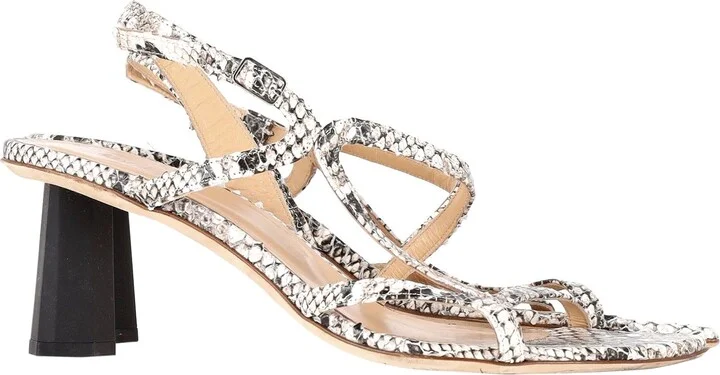 Brigette Snake-effect Slingback Sandals in Multicolor Leather