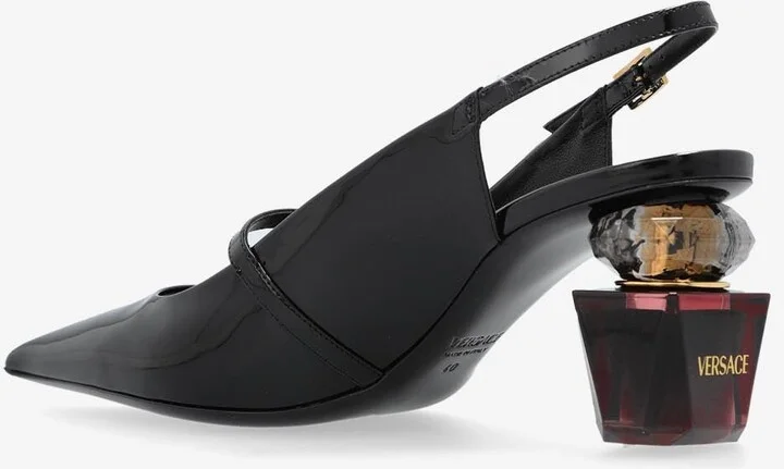 Bright 70 Crystal Patent Leather Slingback Pumps - Image 2