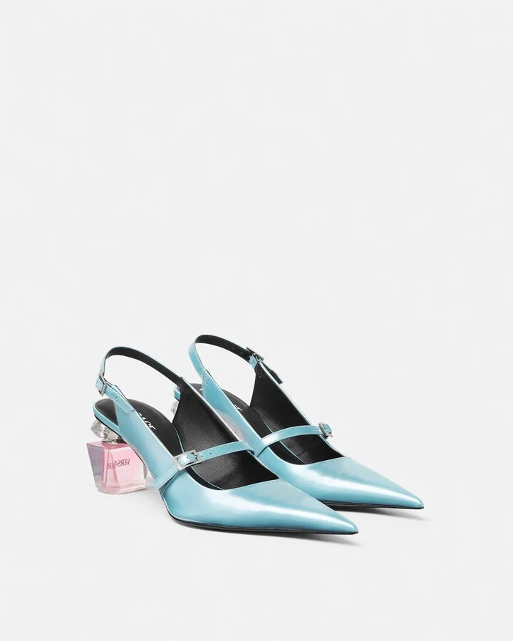Bright Crystal Patent Slingback Pumps 70 mm - Image 2