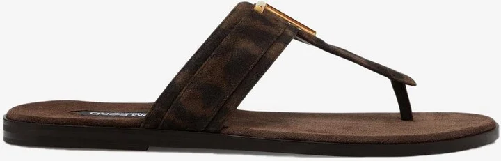 Brighton TF Logo Suede Sandals