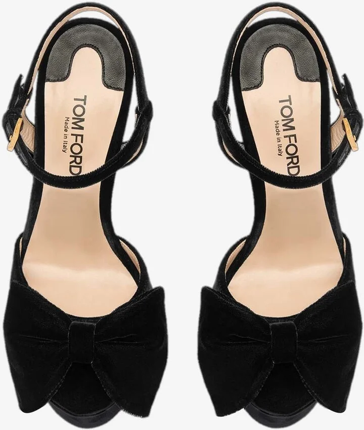 Brigitte 130 Platform Velvet Sandals - Image 3
