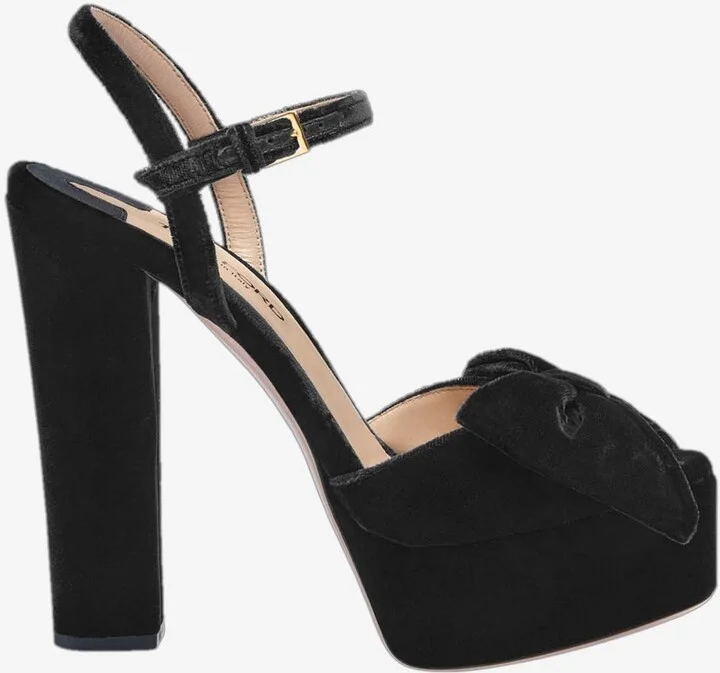 Brigitte 130 Platform Velvet Sandals
