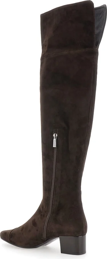 'brigitte' Brown Ankle Boots With Side Zip Closure In Suede Woman - Image 3