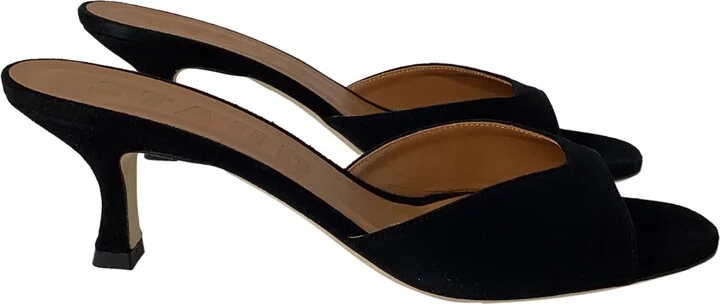 Brigitte Mules in Black Suede