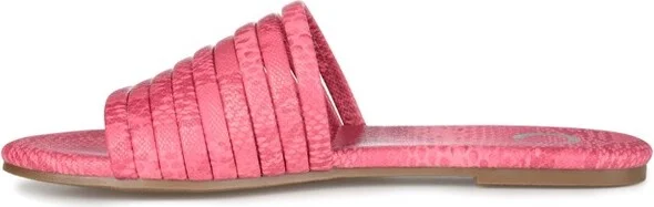 Brinley Co. Women's Multi Strap Slide Black/White - Image 5