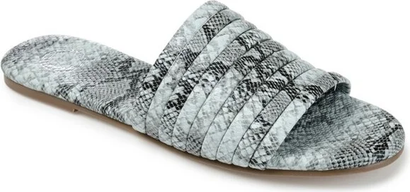 Brinley Co. Women's Multi Strap Slide Black/White