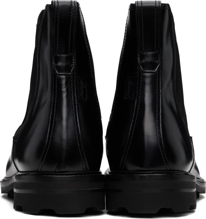 Brioni Black Oiled Calf Leather Chelsea Boots - Image 2