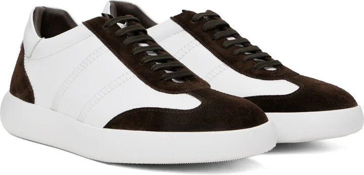 Brioni Brown & White Olympia Sneakers - Image 4