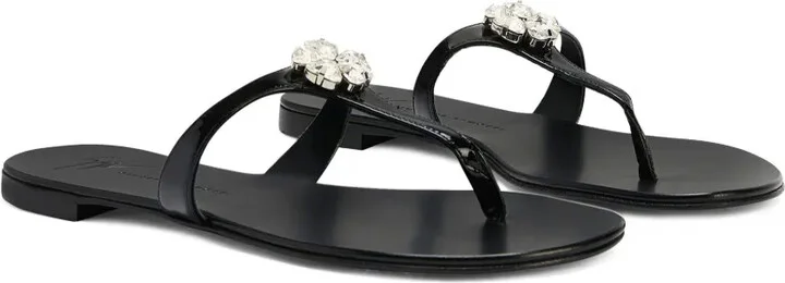 Brionne crystal-embellished leather sandals - Image 2