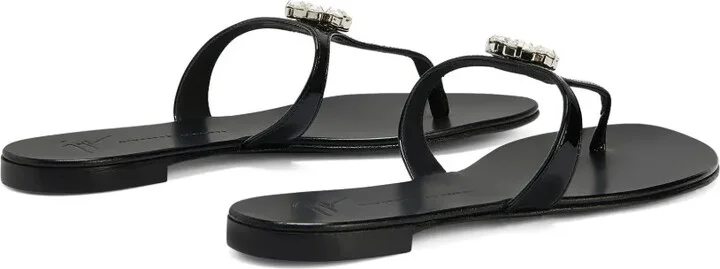 Brionne crystal-embellished leather sandals - Image 3