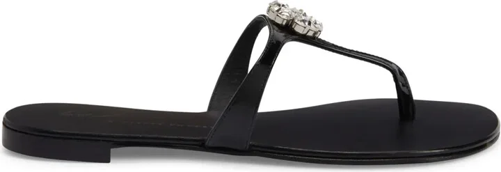 Brionne crystal-embellished leather sandals