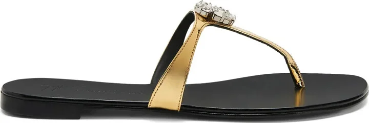 Brionne metallic flat sandals