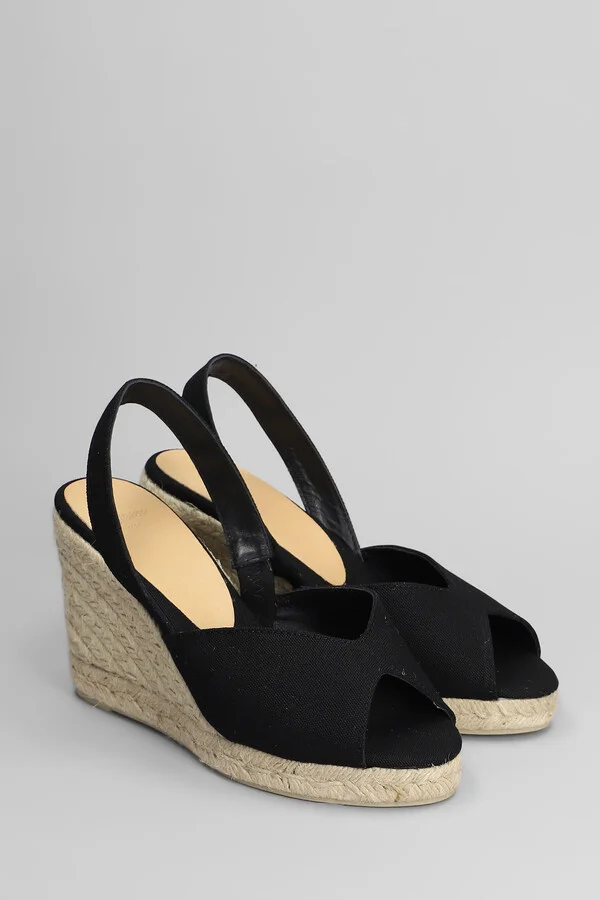 Brisa-8-001 Wedges In Black Canvas - Image 2