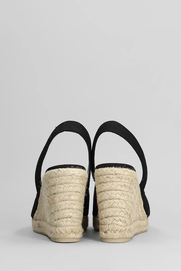 Brisa-8-001 Wedges In Black Canvas - Image 4