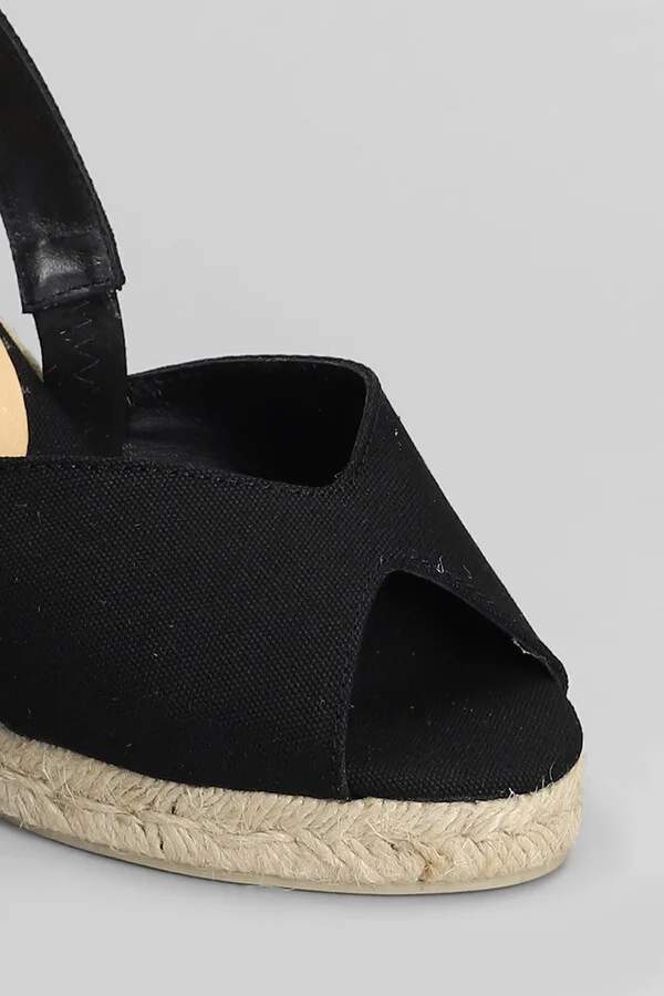 Brisa-8-001 Wedges In Black Canvas - Image 5
