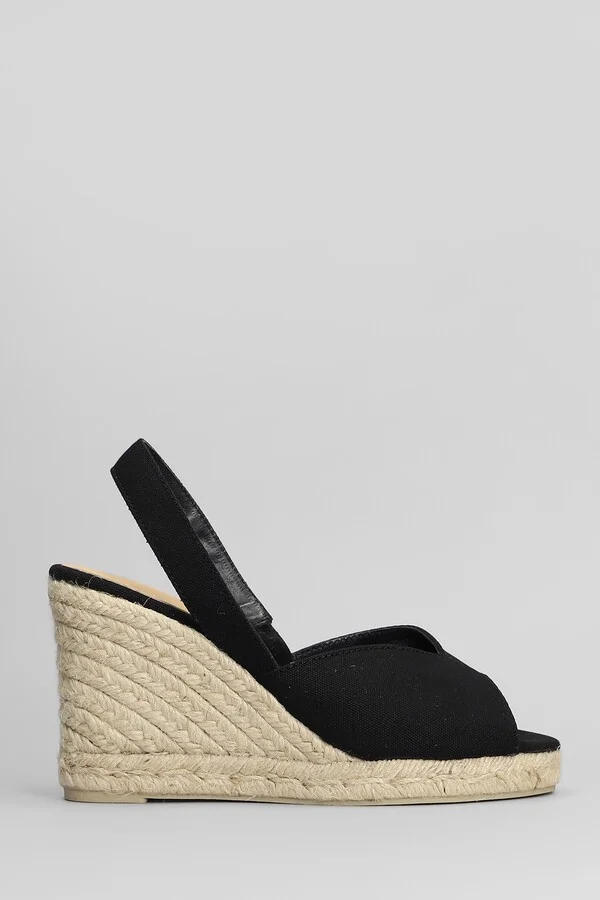 Brisa-8-001 Wedges In Black Canvas