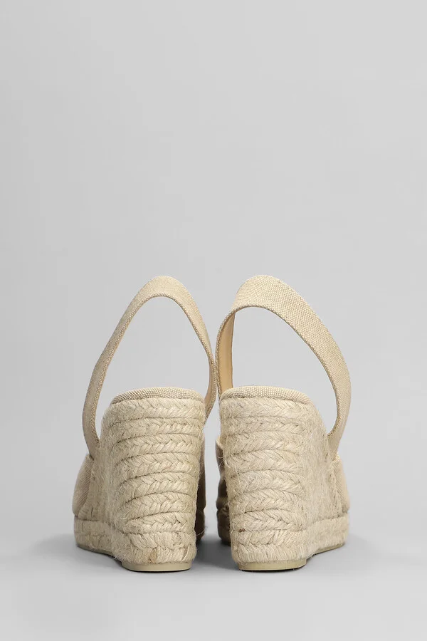 Brisa-8-002 Wedges In Beige Canvas - Image 4