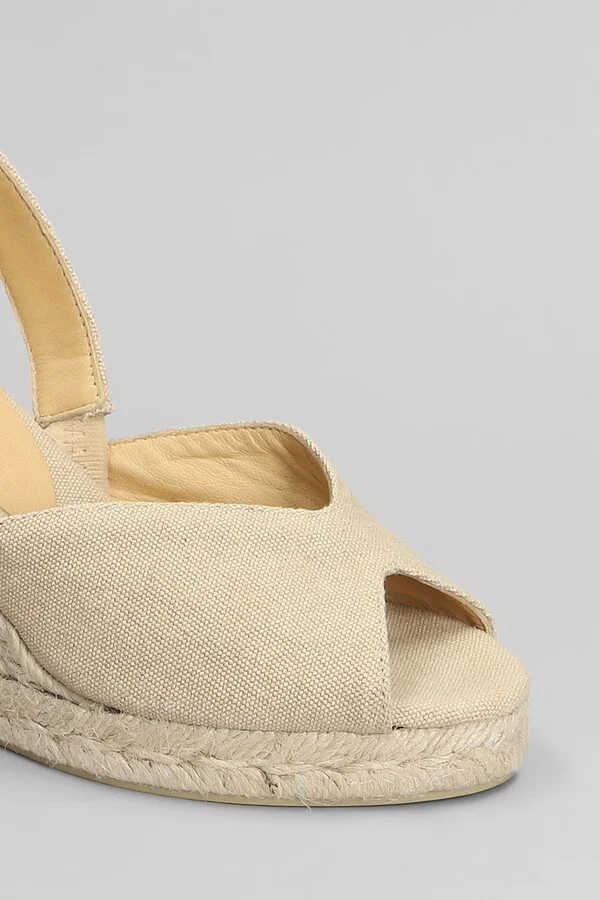 Brisa-8-002 Wedges In Beige Canvas - Image 5