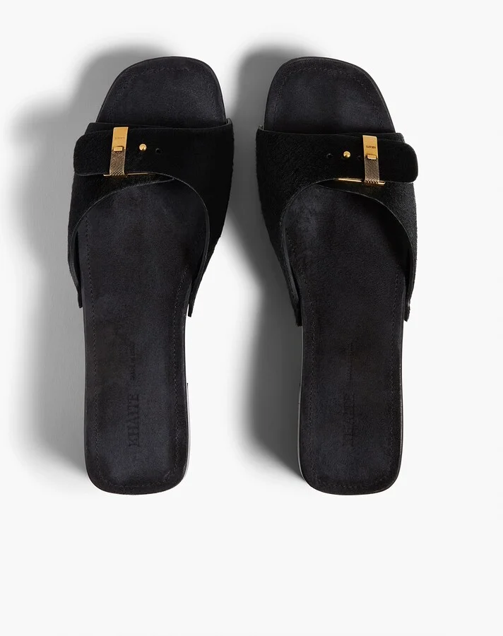 Britt Clog in Black Haircalf - Image 3