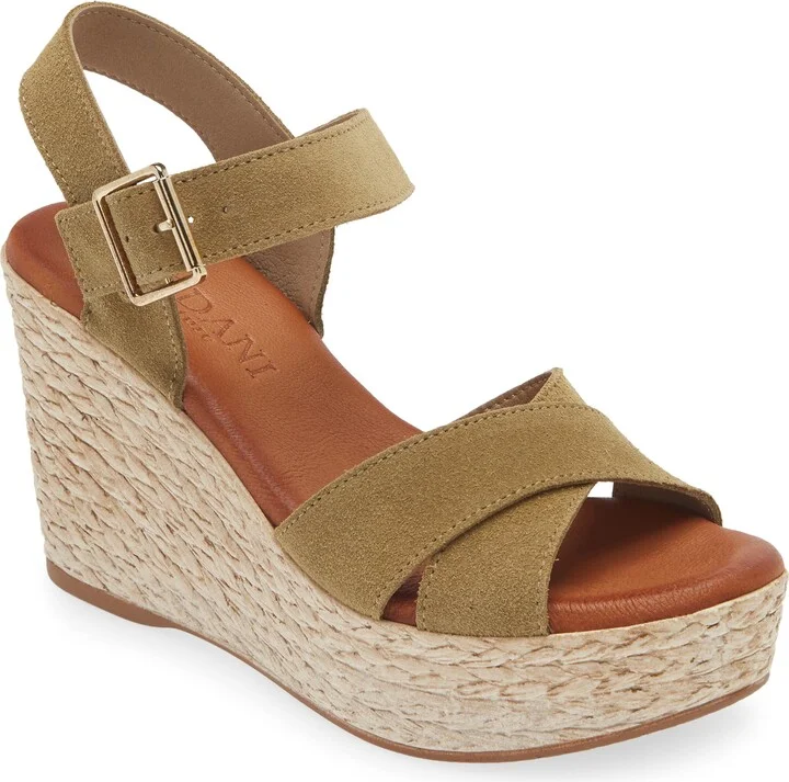 Brittany Ankle Strap Espadrille Platform Wedge Sandal