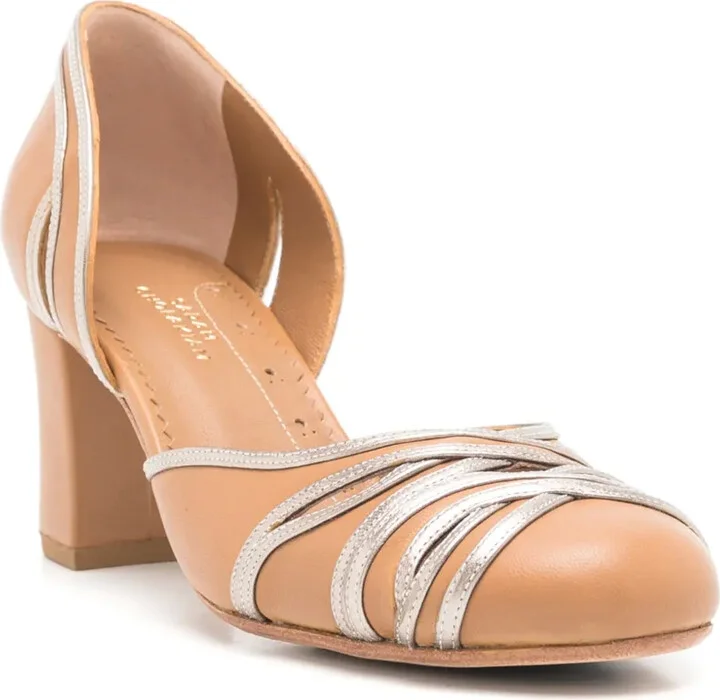 Brive 55mm metallic-trim leather pumps - Image 2