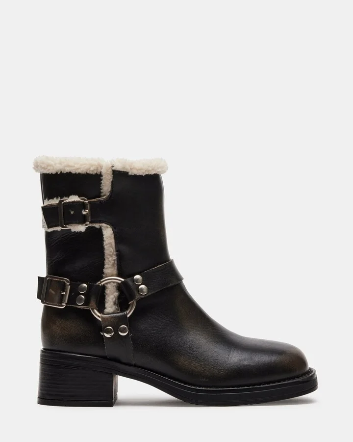 Brixton Fur Black Distressed