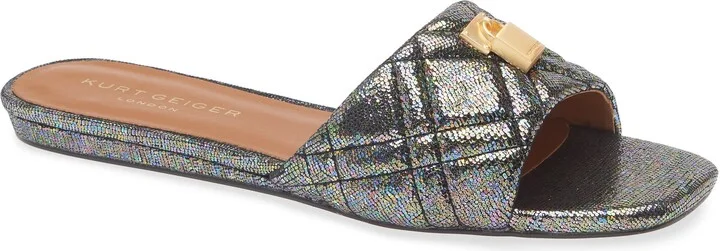 Brixton Metallic Leather Slide Sandal