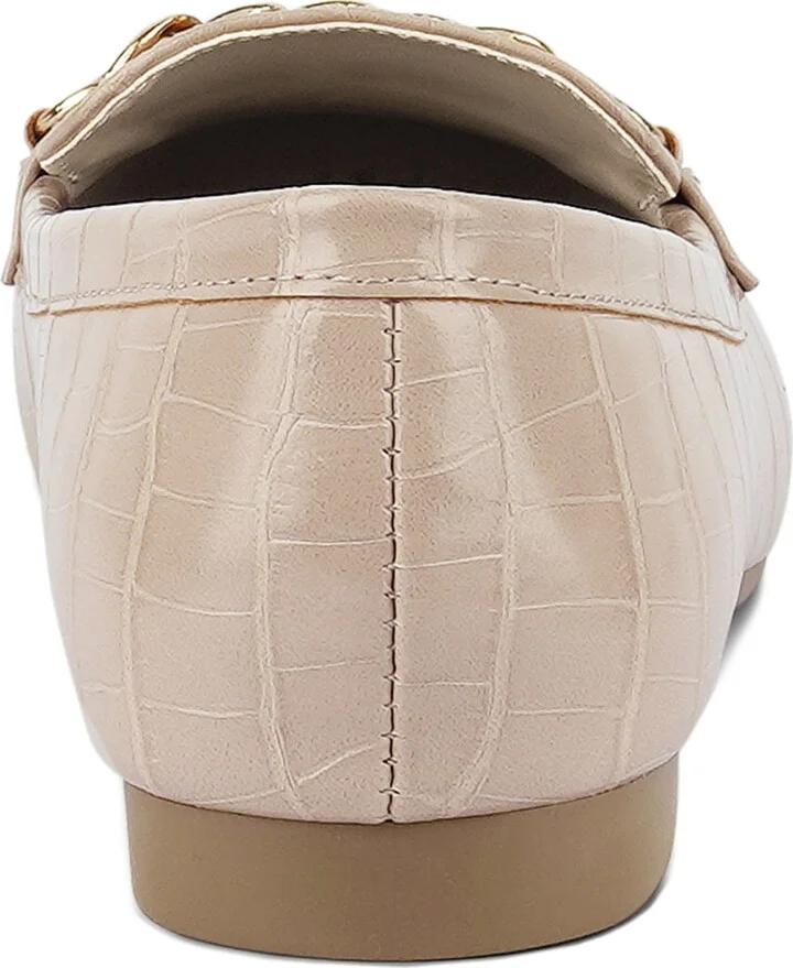 Bro Zone Croc Embossed Chain Detail Loafer - Image 4