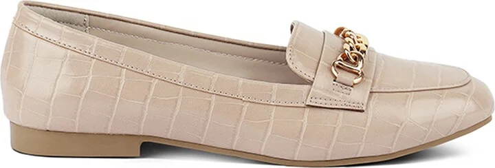 Bro Zone Croc Embossed Chain Detail Loafer - Image 5