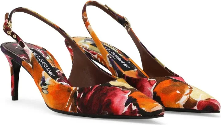 Brocade Leather Slingback Pumps - Image 2