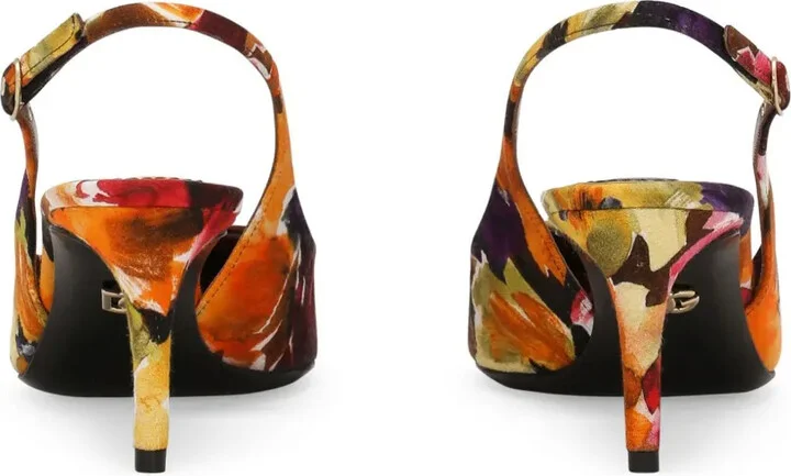 Brocade Leather Slingback Pumps - Image 3
