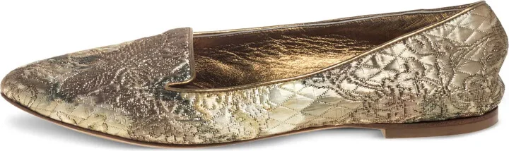 Brocade-Quilted Slippers