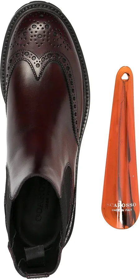 brogue-detail Chelsea boots - Image 4