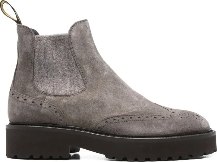 Brogue-Detail Chelsea Boots