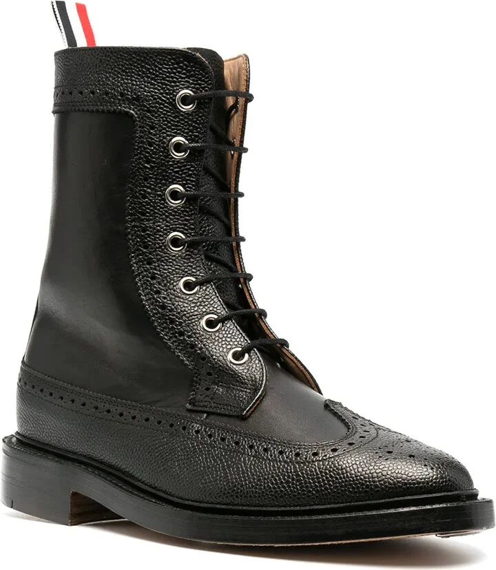 Brogue-Detail Combat Boots - Image 2